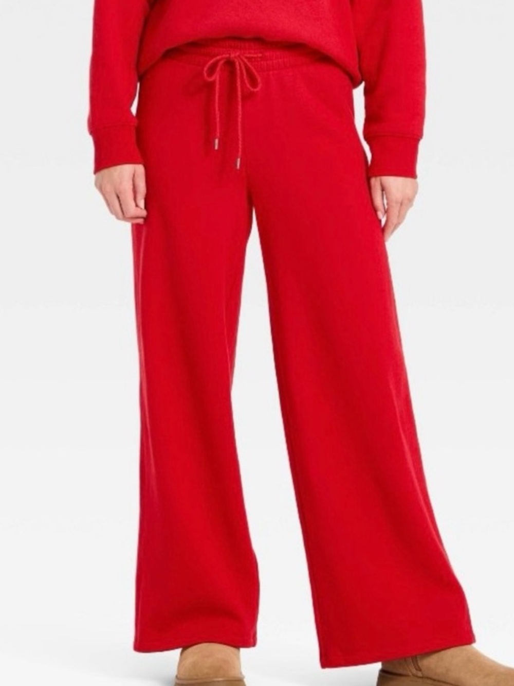 Universal Thread Wide-Leg Red‎ Knit Drawstring Pants M